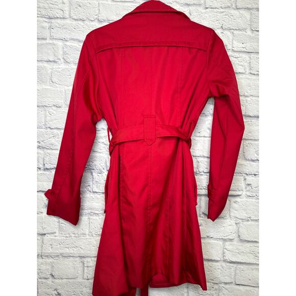 Wantdo Women's Double Breasted Red Pea Coat Mid-Long Trench Coat with Belt SMALL - Picture 3 of 3